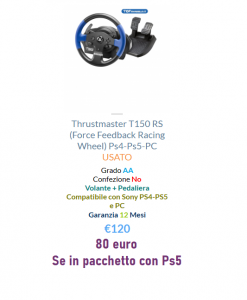 Thrustmaster T150 RS - Pacchetto ps5
